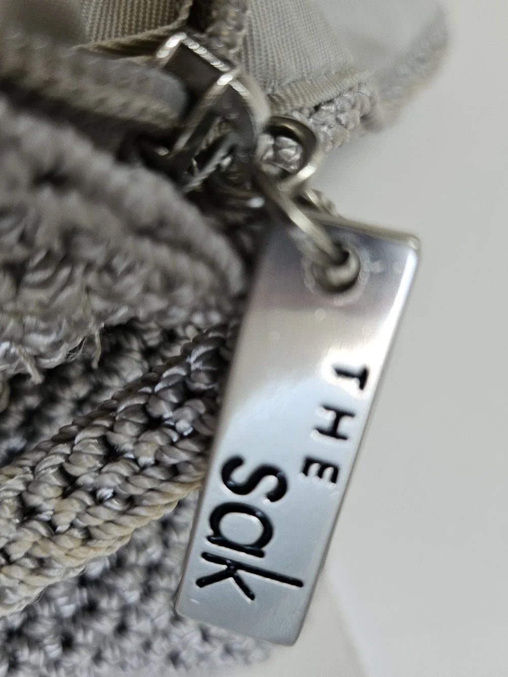 The Sak Light Gray Crochet Crossbody Bag